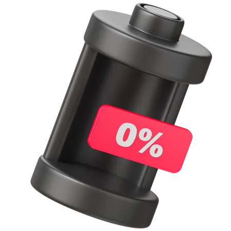 Bateria 0 por cento  3D Icon