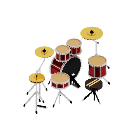Conjunto de tambores  3D Illustration