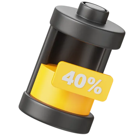 Batería 40 por ciento  3D Icon