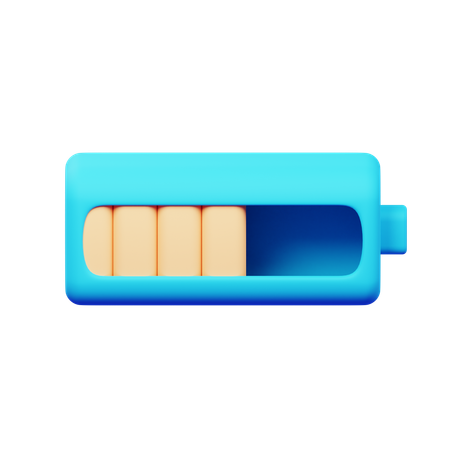 Bateria 50 por cento  3D Icon