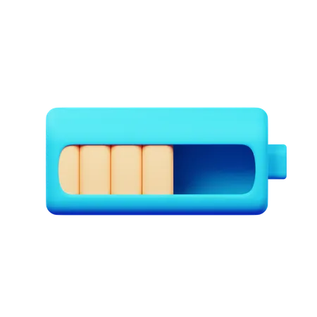 Bateria 50 por cento  3D Icon