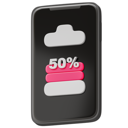 Bateria 50 por cento  3D Icon