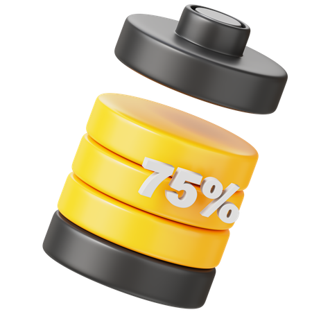 Batería 75 por ciento  3D Icon
