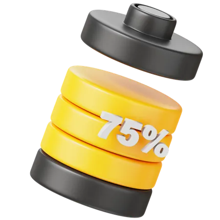 Batería 75 por ciento  3D Icon