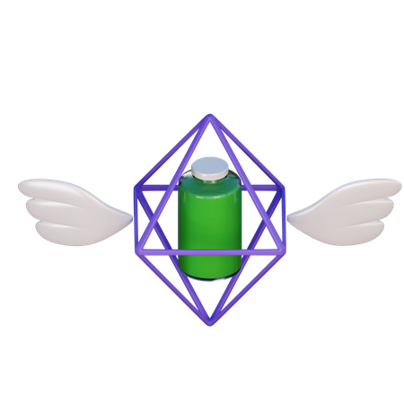 Batería con alas  3D Icon