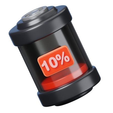 Bateria de 10 por cento  3D Icon