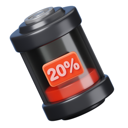 20 por cento de bateria  3D Icon