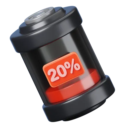 20 por cento de bateria  3D Icon