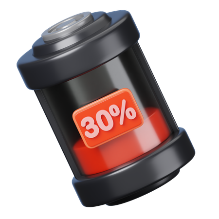 30 por cento de bateria  3D Icon