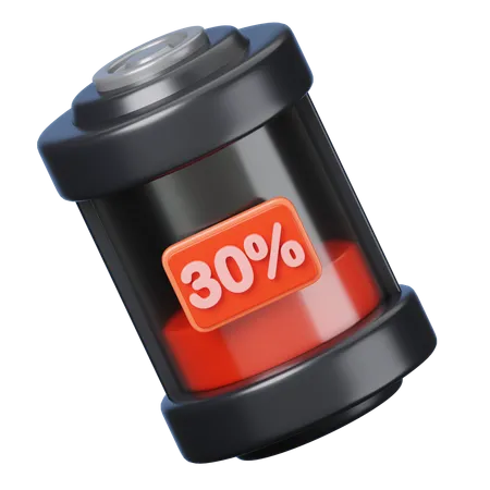 30 por cento de bateria  3D Icon