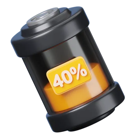 40 por cento de bateria  3D Icon