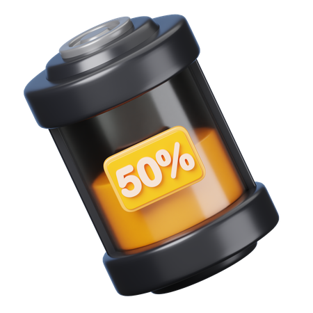 50 por cento de bateria  3D Icon