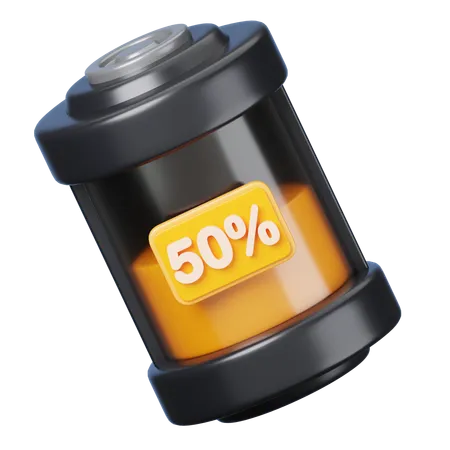 50 por cento de bateria  3D Icon