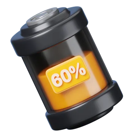 Bateria de 60 por cento  3D Icon