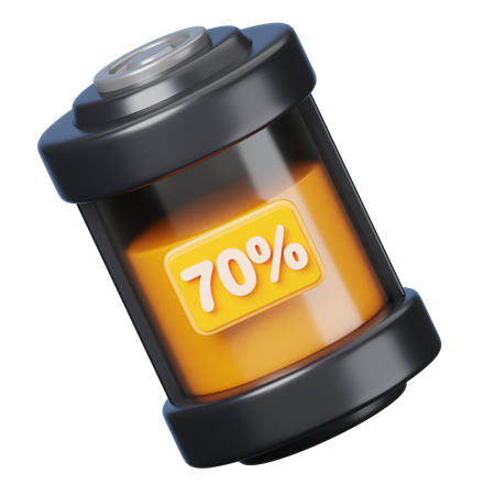 Bateria de 70 por cento  3D Icon