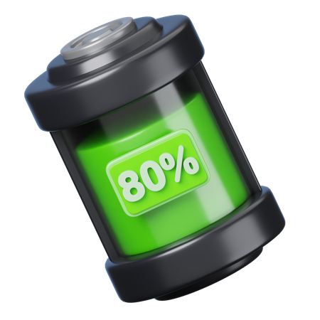 80 por cento de bateria  3D Icon