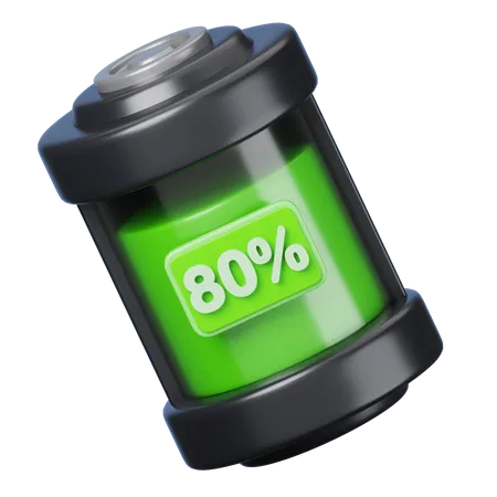 80 por cento de bateria  3D Icon