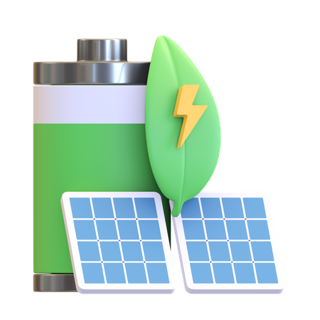 Bateria de energia do painel solar  3D Illustration