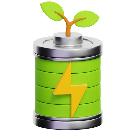 Bateria ecológica  3D Icon