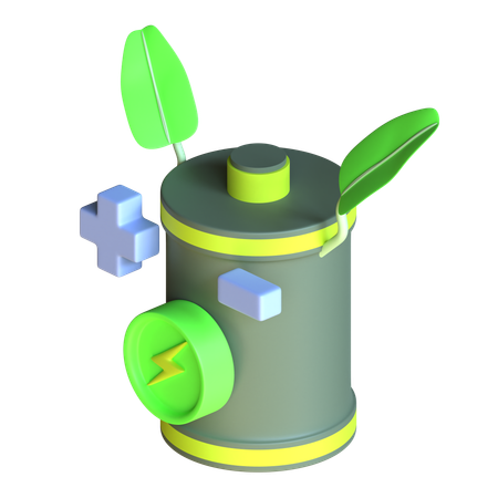 Bateria ecológica  3D Icon