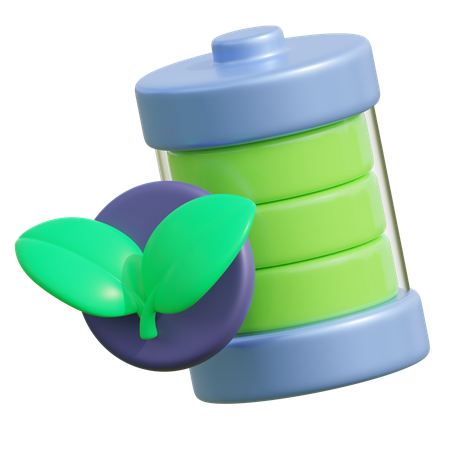 Batería ecológica  3D Icon