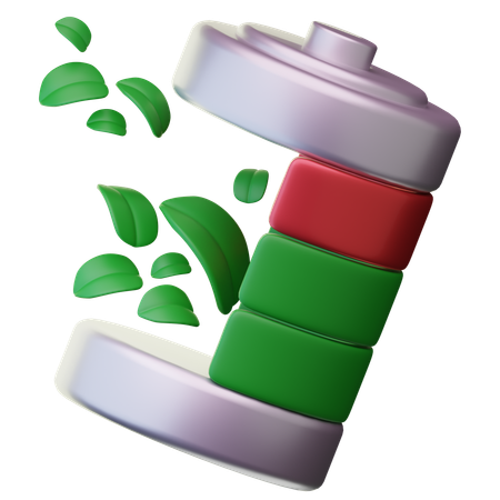 Batería ecológica  3D Icon