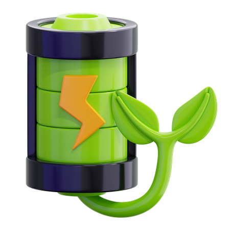 Bateria ecológica  3D Icon