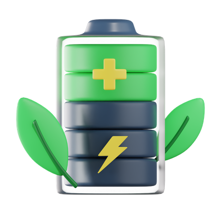 Bateria ecológica  3D Icon