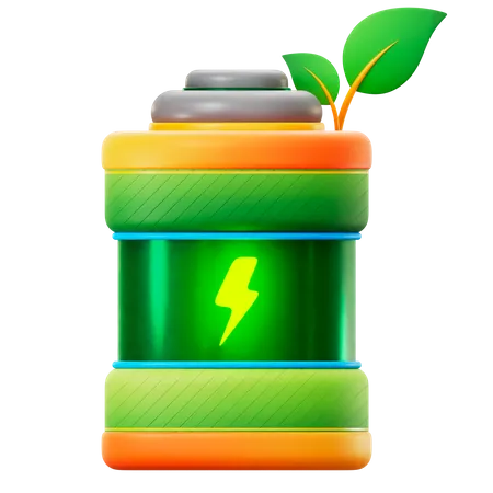 Bateria ecológica  3D Icon