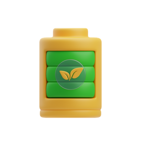 Bateria ecológica  3D Icon