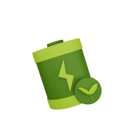 Bateria ecológica  3D Icon