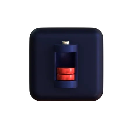 Bateria Fraca  3D Icon