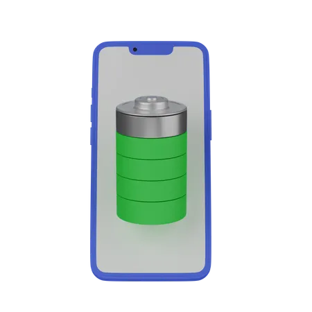 Bateria Movel Em Um Smartphone 3D Icon