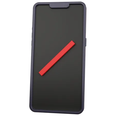 O Smartphone Preto De Renderizacao 3 D Ficou Sem Bateria Isolado 3D Icon