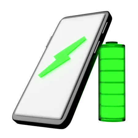 Smartphone O Telefono Movil Cargando Con Indicador De Carga De Bateria Aislado Concepto De Tecnologia De Bateria De Carga 3D Icon