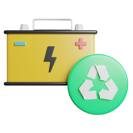 Reciclagem de bateria  3D Icon