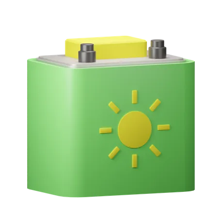 Bateria solar  3D Icon