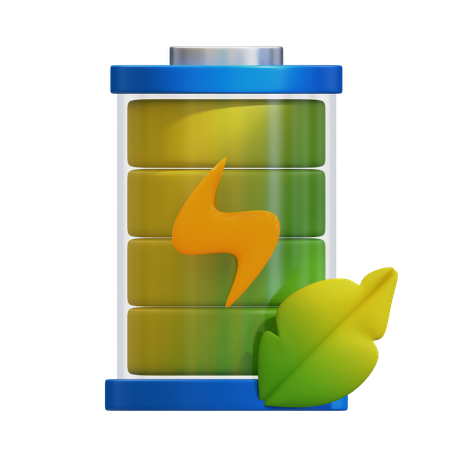 Bateria verde  3D Icon