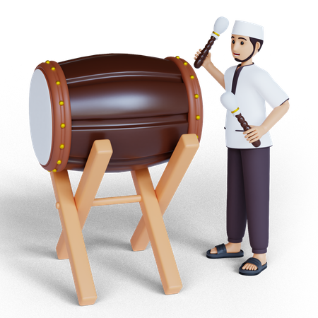 Baterista musulmán  3D Illustration