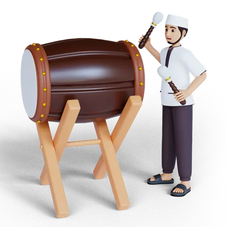 Baterista musulmán  3D Illustration