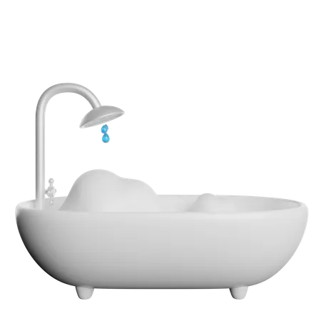Bath Shower Cleaning 3D Icon