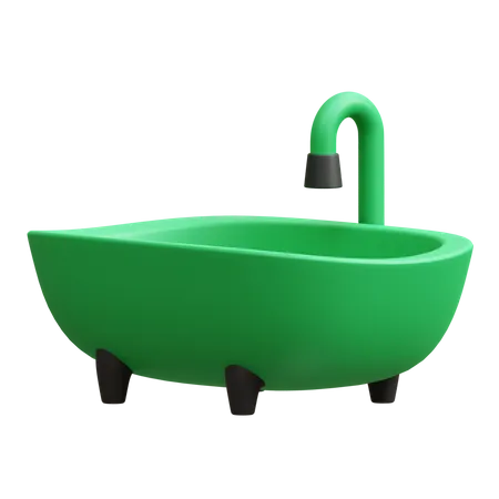 Bathub 3 D Render Illustration Icon 3D Icon