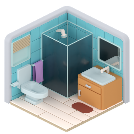 Bathroom  3D Icon