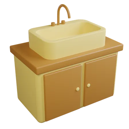 3 D Illustration Of Bathroom Cabinet 3D Icon
