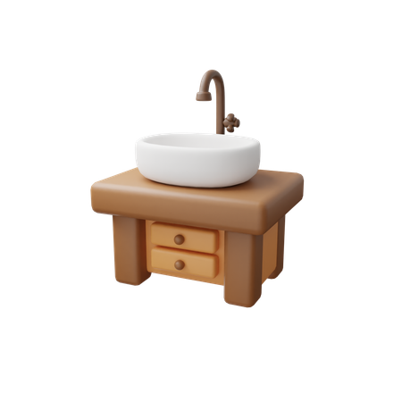 バスルームのシンクキャビネット  3D Icon