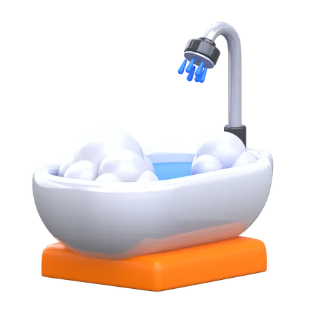 Bathtub 3 D Hygiene Routine Icon 3D Icon