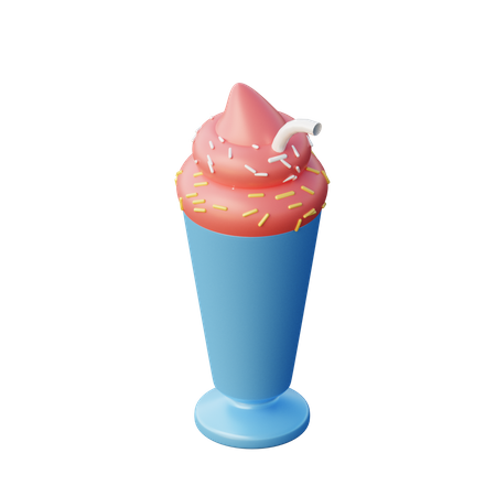 Batido de fresa  3D Illustration