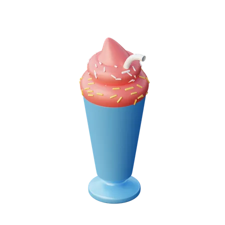 Batido de fresa  3D Illustration