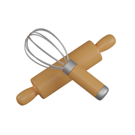 Batidor y rodillo  3D Icon