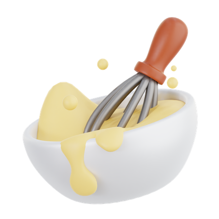 Batiendo la masa en un tazón  3D Icon